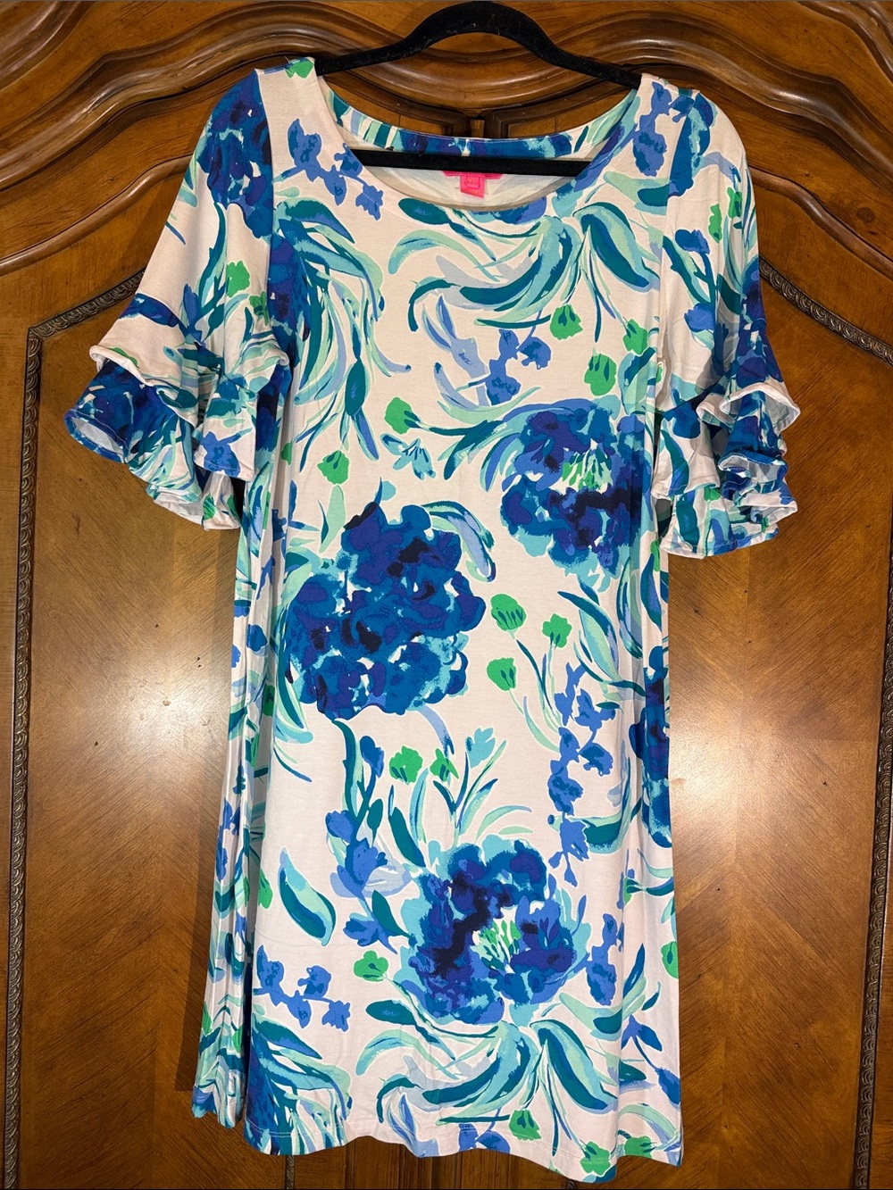 Lilly Pulitzer Blue & Green Floral Mini Dress